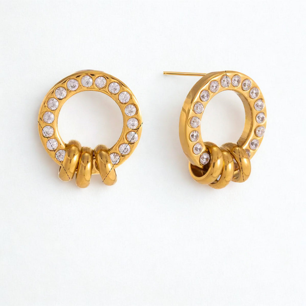 The Aura Double Hoop Stud Earrings | Halo