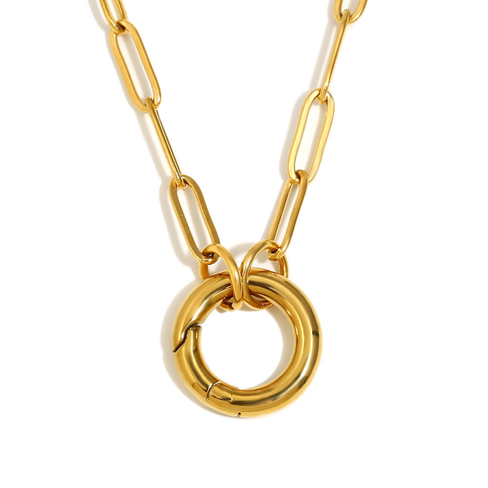 The Paperclip Circular Clasp Chain Necklace | Halo