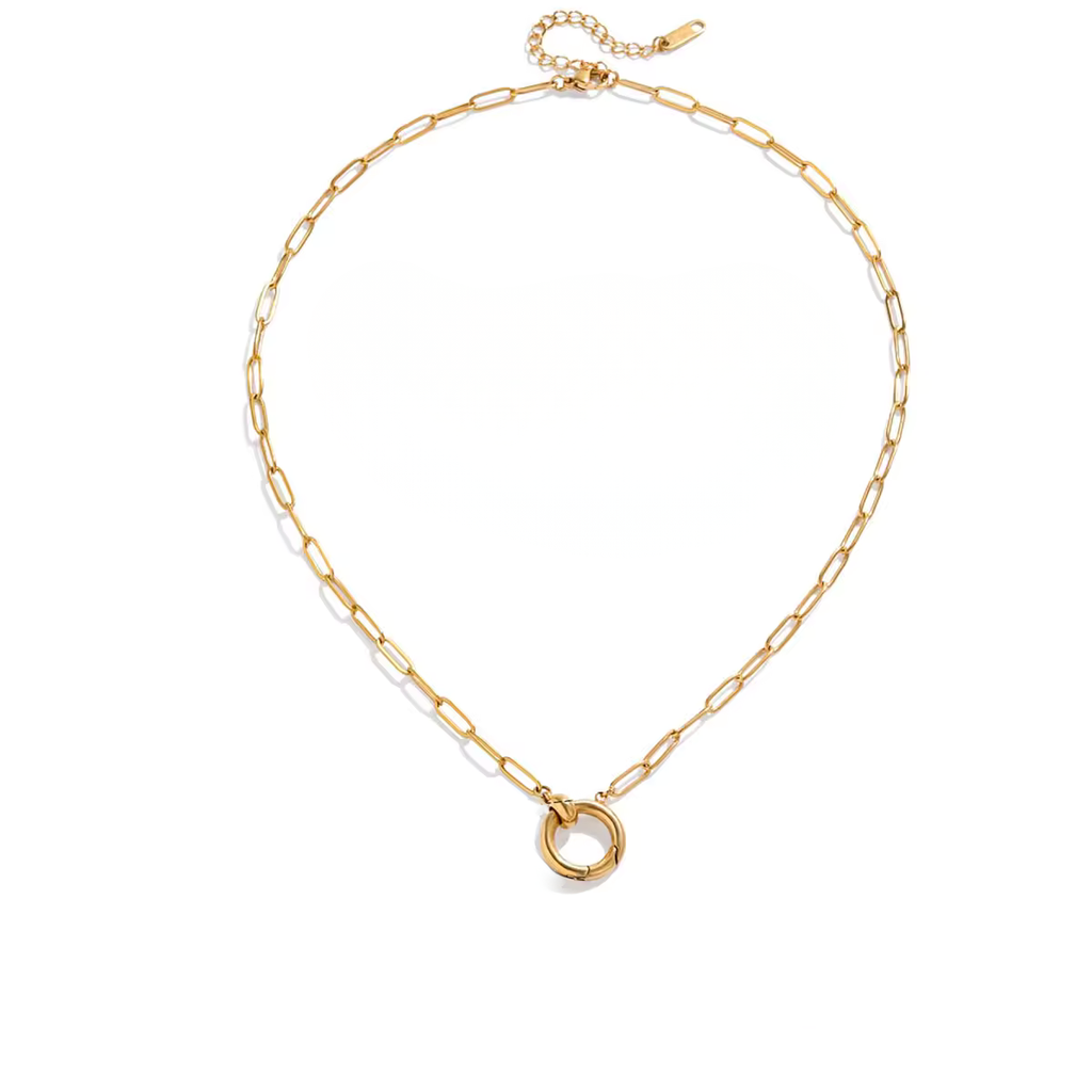 The Paperclip Circular Clasp Chain Necklace | Halo