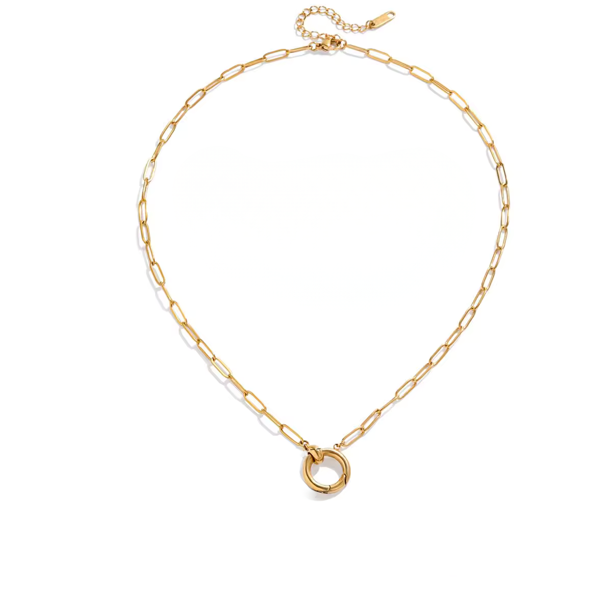The Paperclip Circular Clasp Chain Necklace | Halo